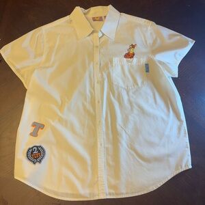 Vintage Winnie The Pooh Tigger Embroidered Short Sleeve Button Up Shirt  Large